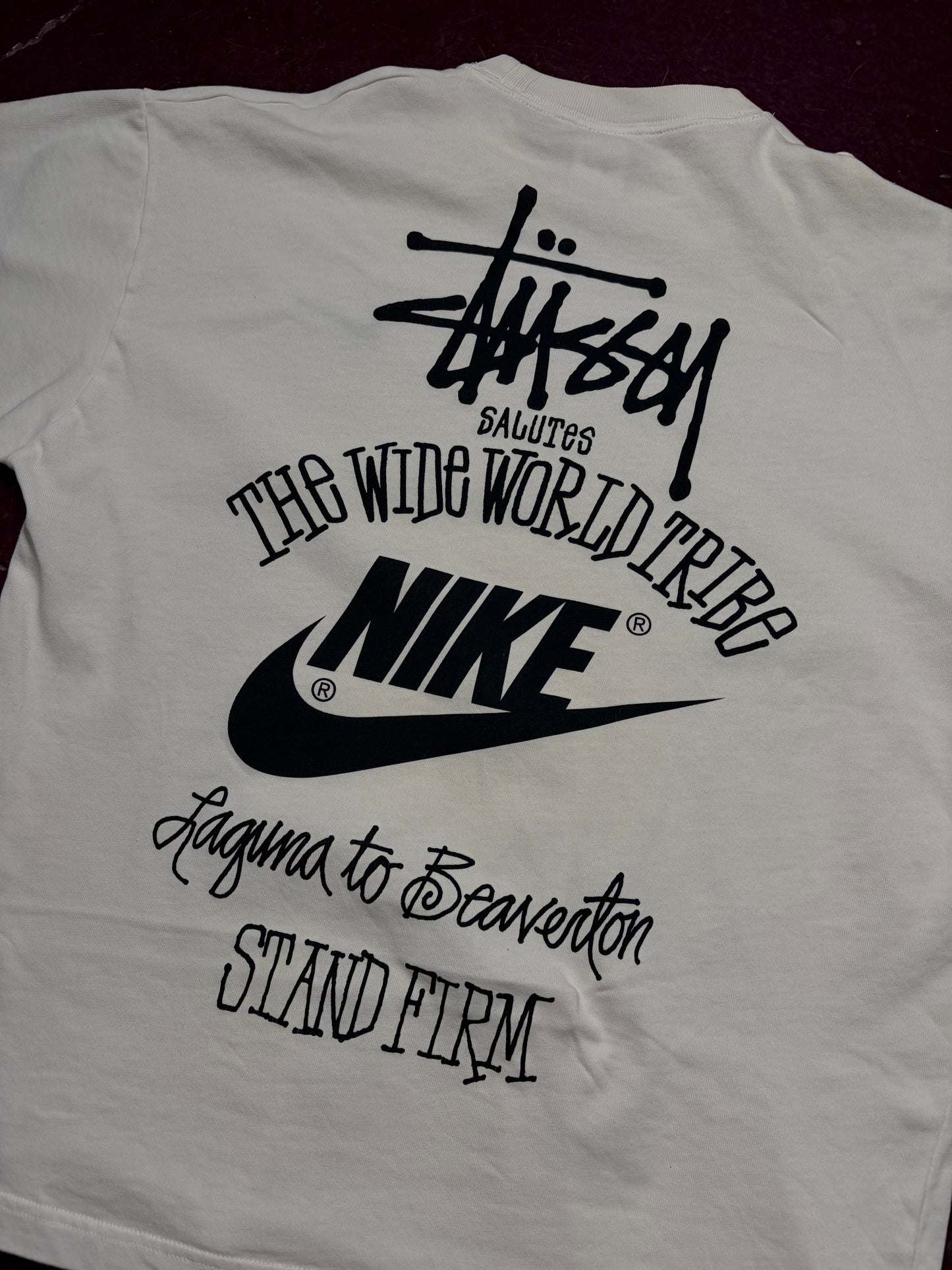 Nike x Stüssy T-shirt i hvid – str. M