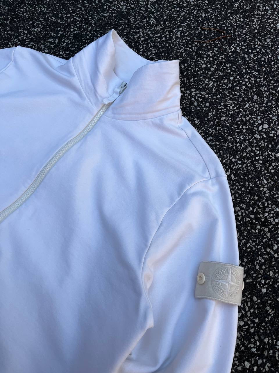 Stone Island Ghost Zip Cardigan Jakke Sommerjakke Hvid White S Small Mænd