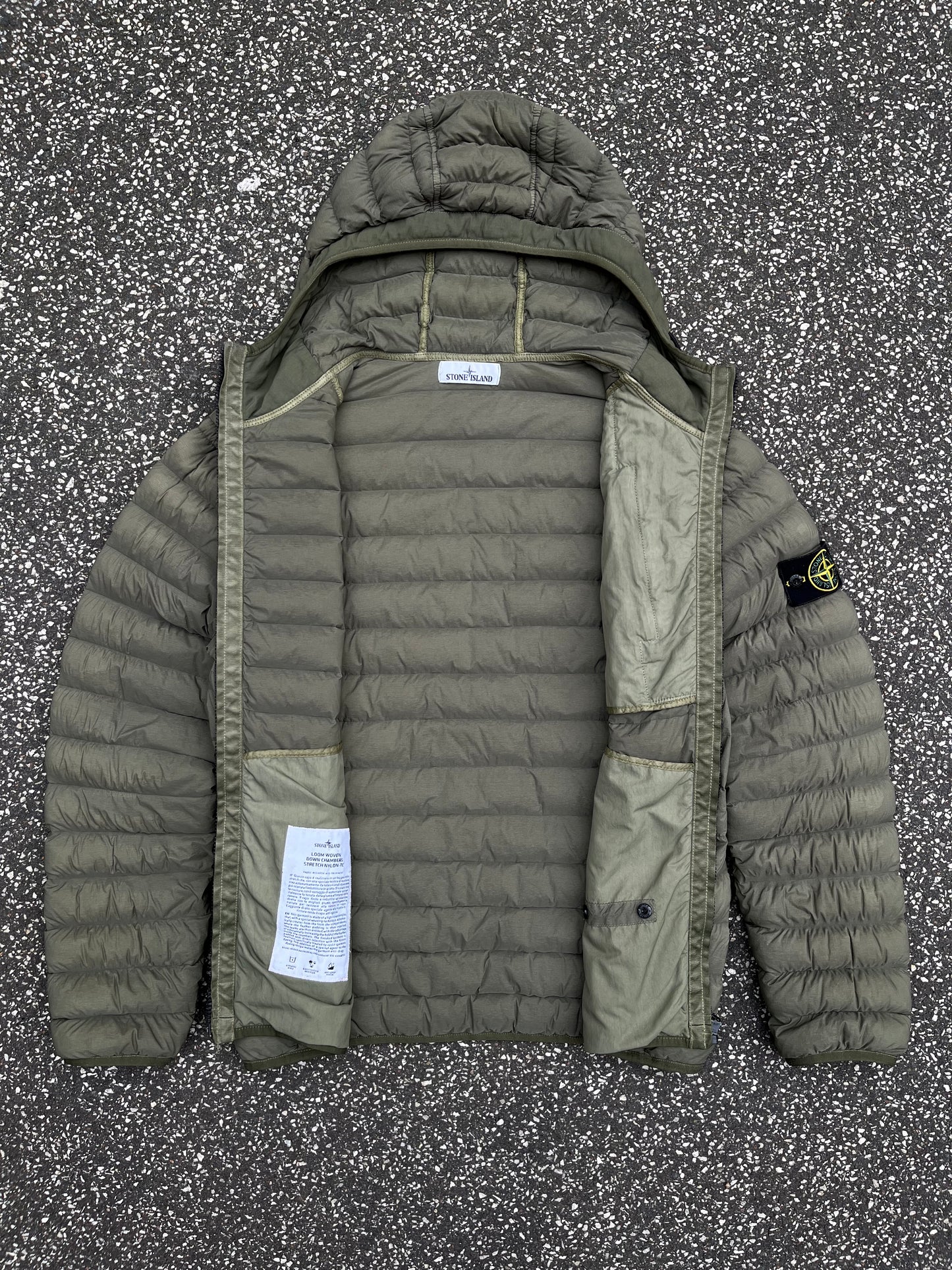 Stone Island Lightweight Down Jacket Olive Green, Str. L