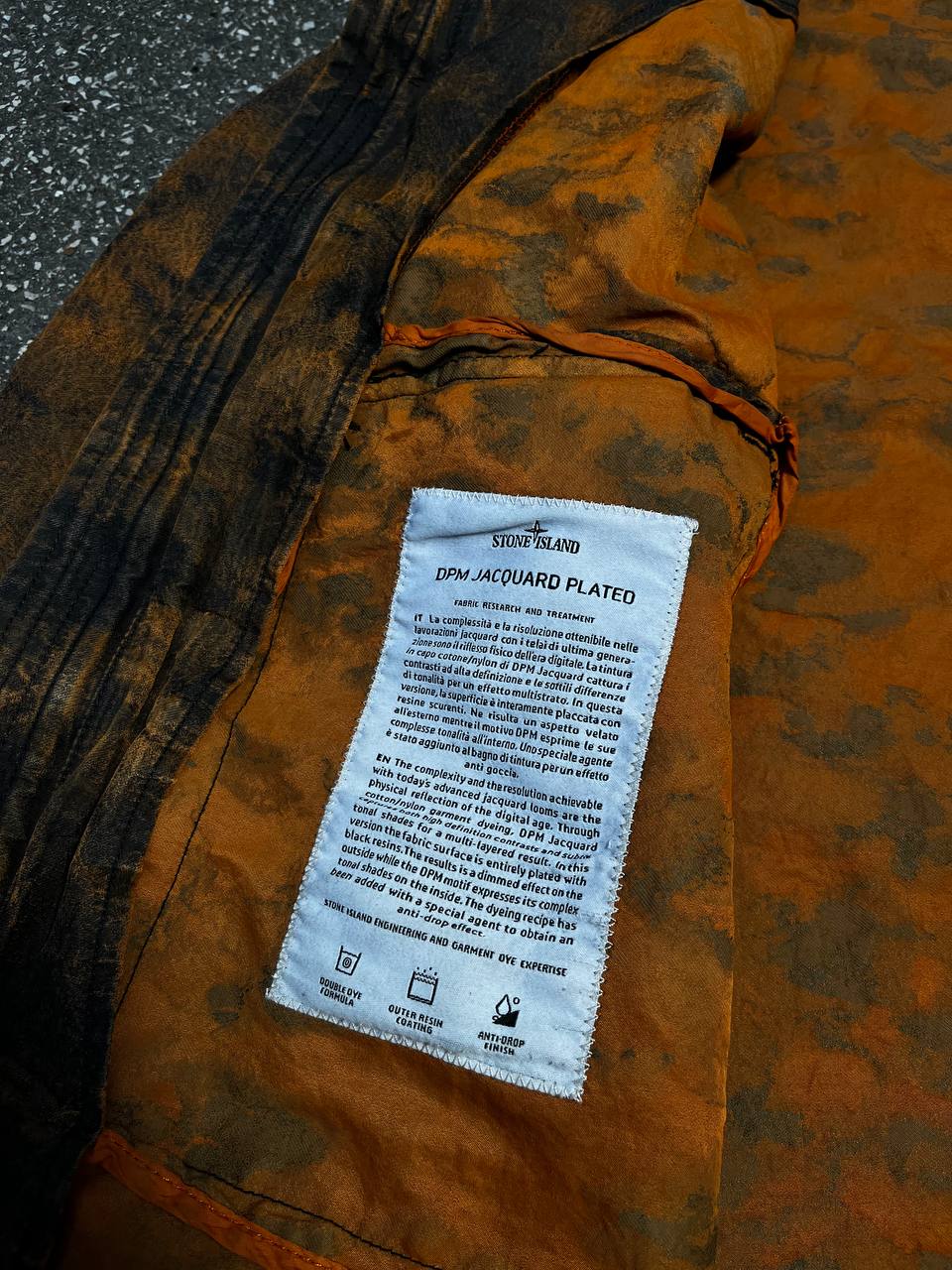 Sjælden Stone Island jakke DPM JACQUARD PLATED i størrelse L large i multifarve med balaclava