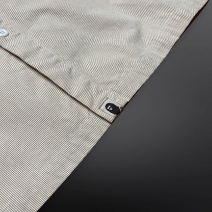 BAPE Skjorte – Beige Stribet Sommer Skjorte (M)