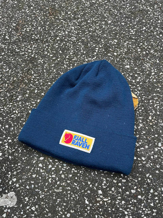 Brugt Fjallraven Fjäll Räven Beanie Hue Hat i mørkeblå One size M medium Unisex
