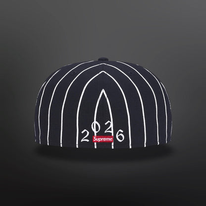 Supreme x New Era Pinstripe Box Logo Cap – 7 1/4