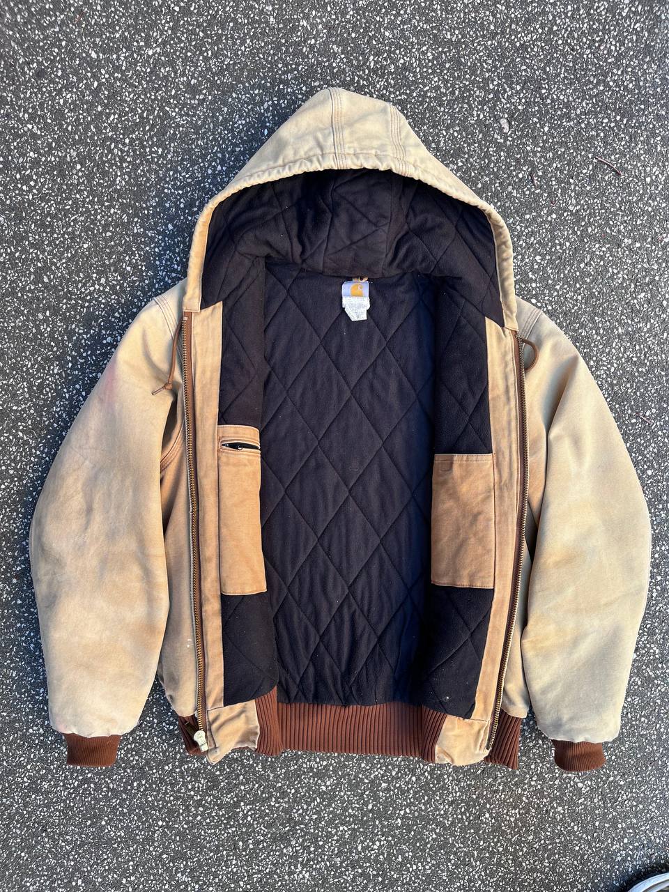Vintage Carhartt Active Work jacket fra USA 90’s i beige Carhartt WIP Active jakke fra 90erne i L large mænd (unisex) med fleece insulation