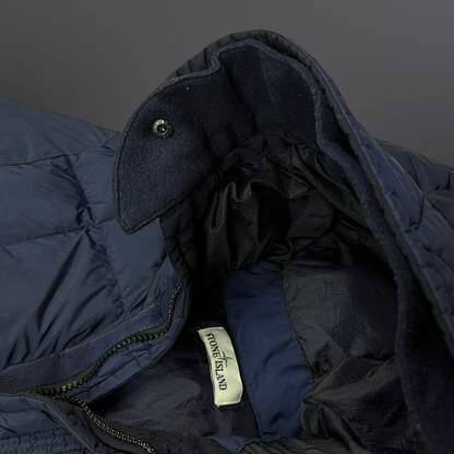 Stone Island Crinkle Reps Down Parka – Navy Str. L