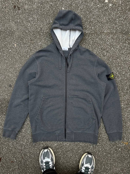 Stone Island Zip Up Hoodie XXL Hættetrøje Grå Grey 791564251 Brugt Used