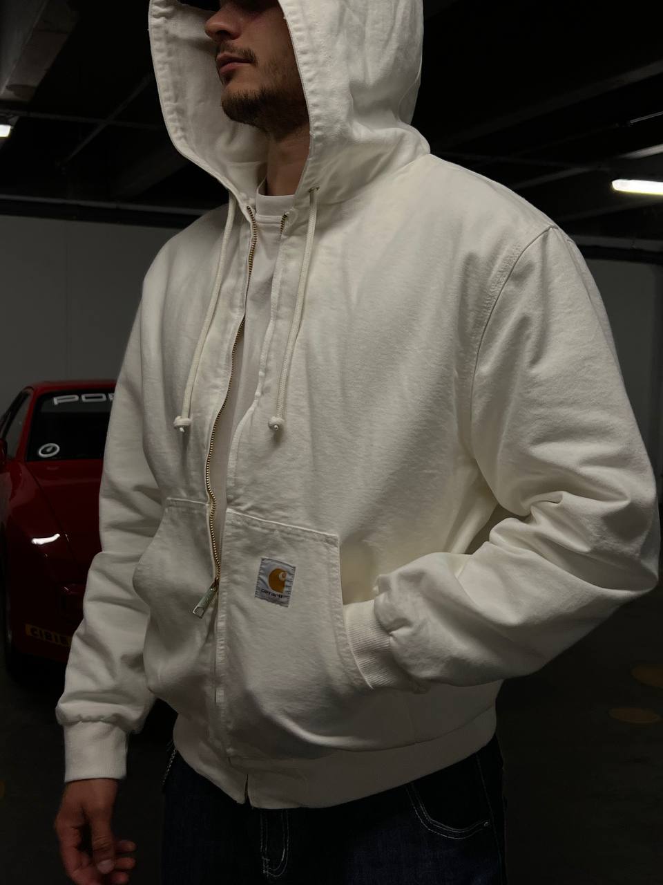 Vintage Carhartt Active /work jakke / jacket USA i hvid L large