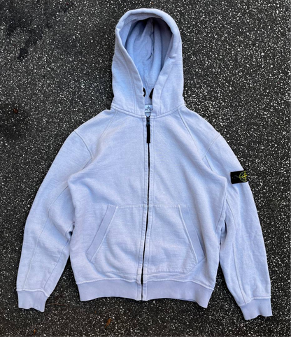 Vintage Stone Island zip hoodie / hættetrøje i grå junior
