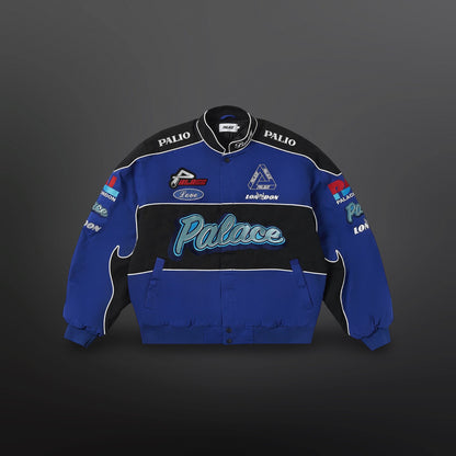Palace Fast Cotton Jacket – Blue (Racing Logos) L Large