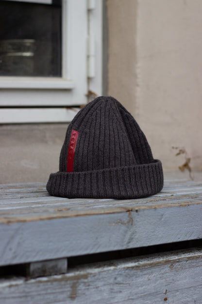 Prada Vintage Beanie Hue Grå Uld Wool