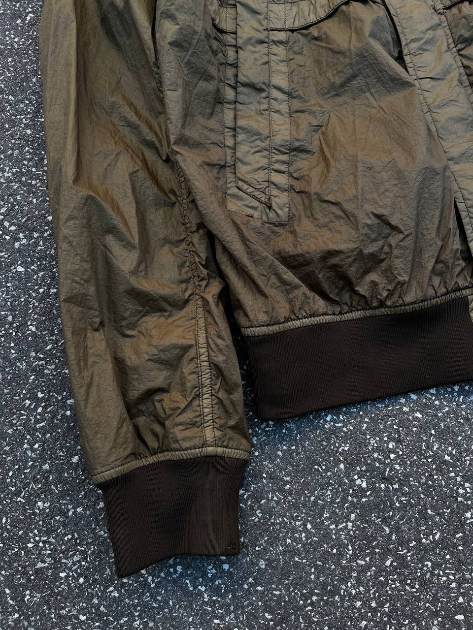 Stone Island Regnjakke Membrana TC Large Khaki farve Brugt