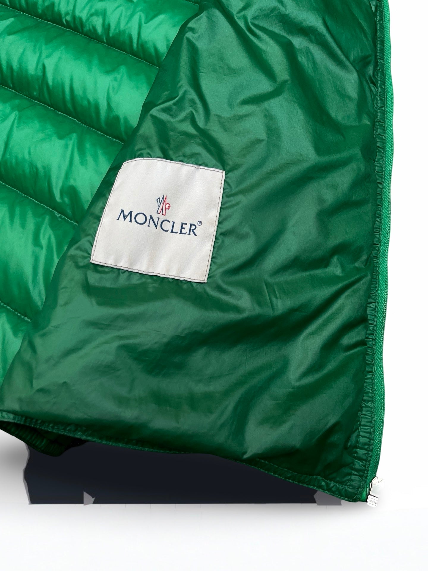 Brugt Used Moncler Vest Dunvest i Grøn Størrelse 4 L herre mænd i God Stand