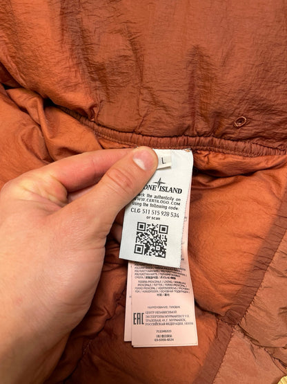Brugt Used Stone Island Dunjakke L large i Terrakotta farve som ny