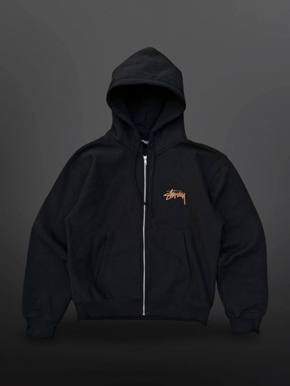 Stussy Zip-Up Hoodie i Sort Large
