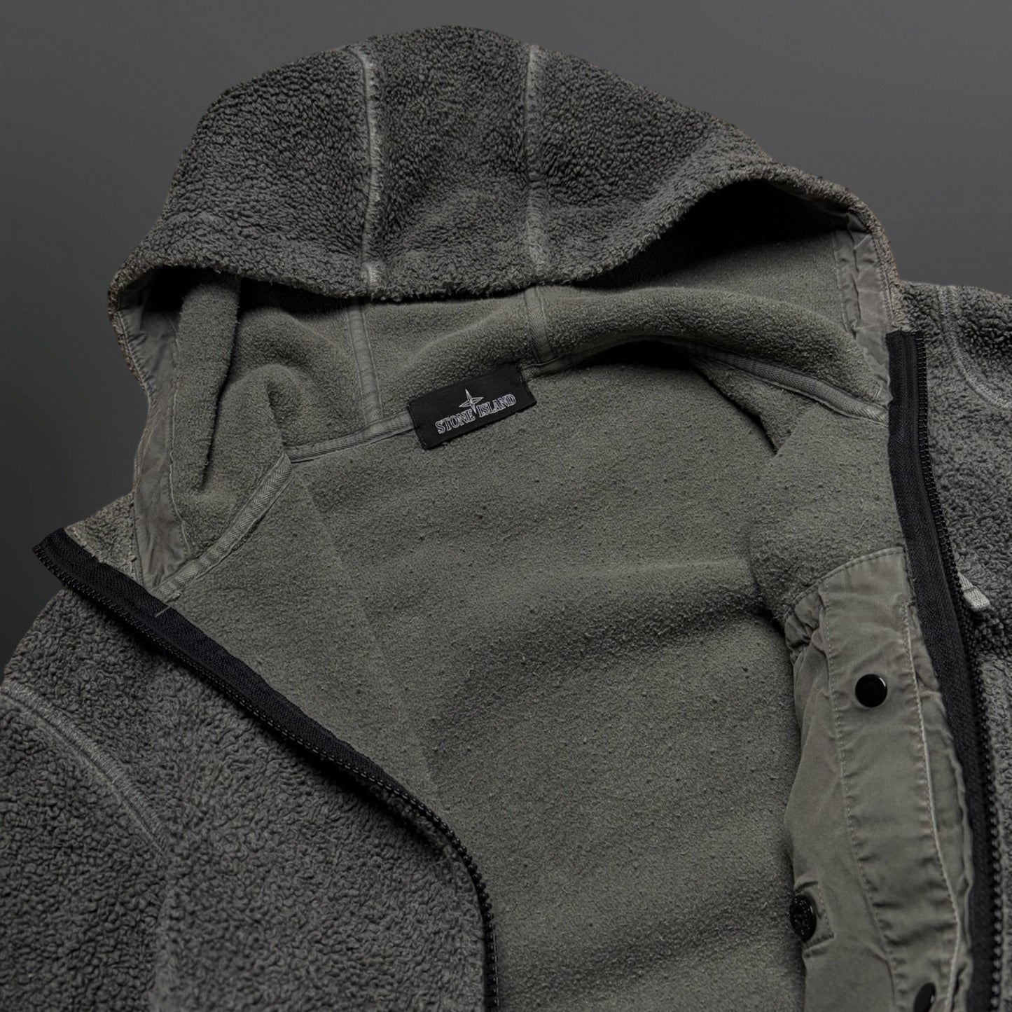 Stone Island Shadow Project Teddy Fleece Hoodie Jakke – Grey (2017)