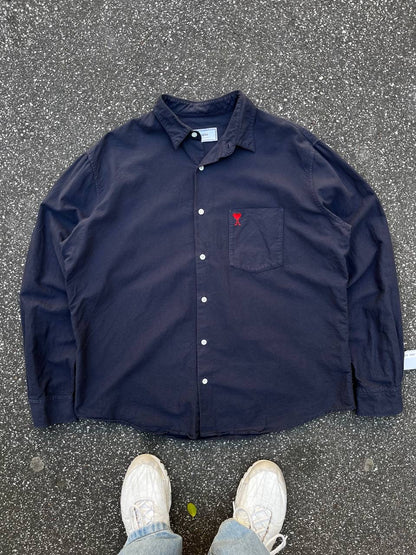 Ami Paris Alexandre Mattiussi Skjorte Navy M Medium Brugt Used