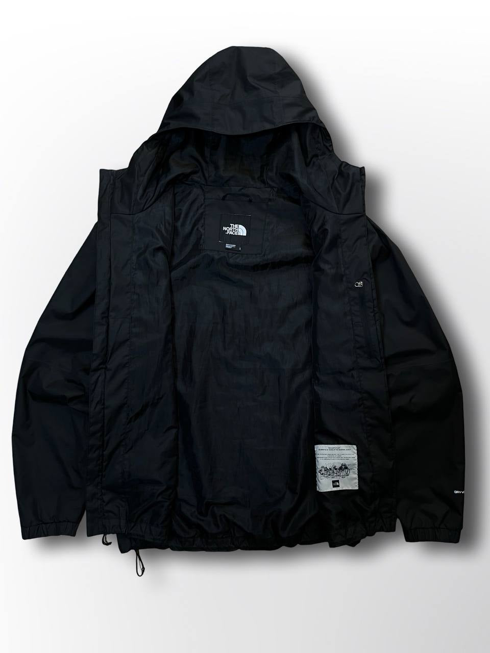 Regnjakke Skaljakke Vindjakke brugt jakke fra The North Face i Sort L large Gore tex Hyvent Dryvent Membran