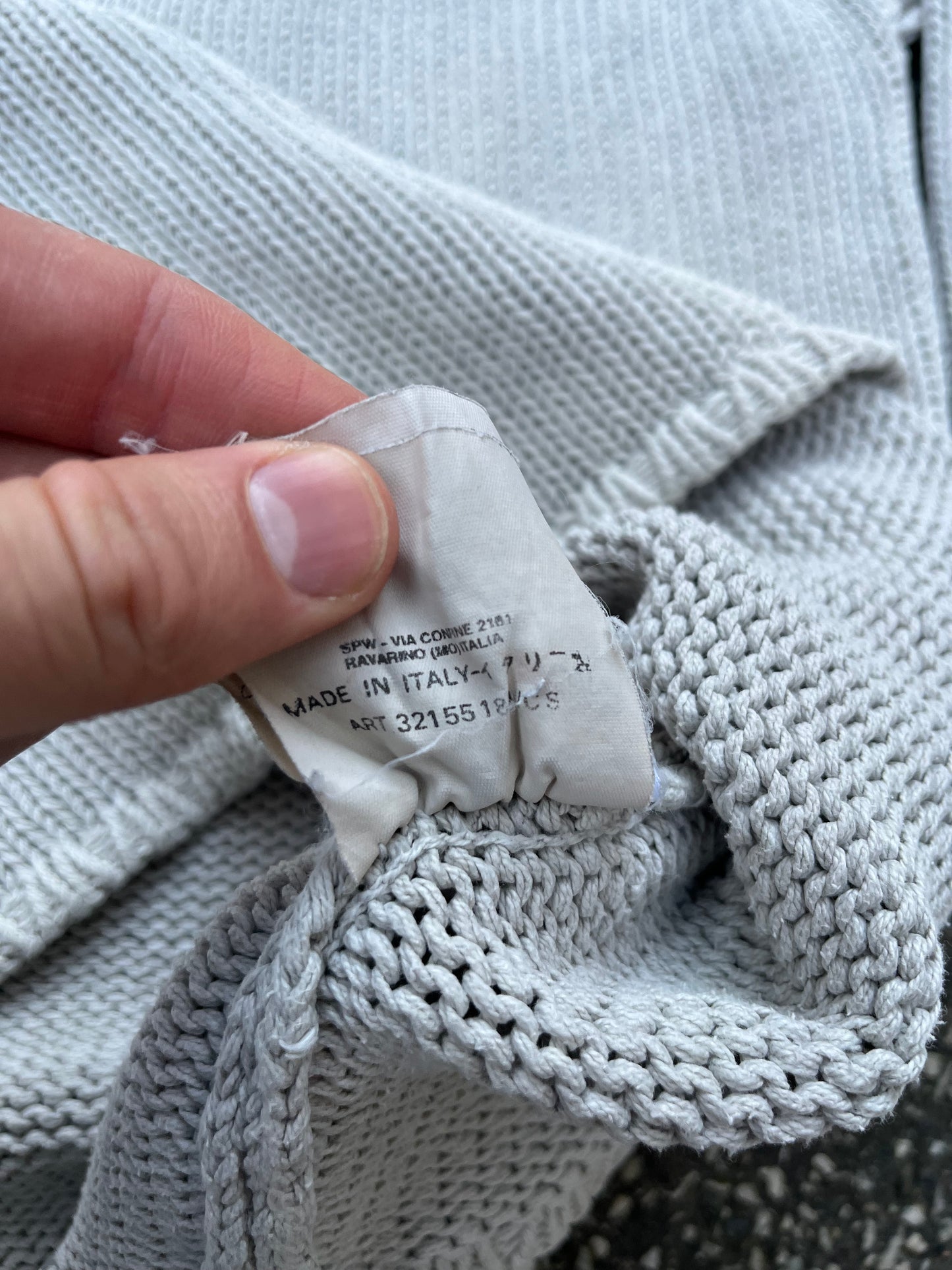 Stone Island Knit Sweater Lys Grå Beige Str. L – Vintage 2000