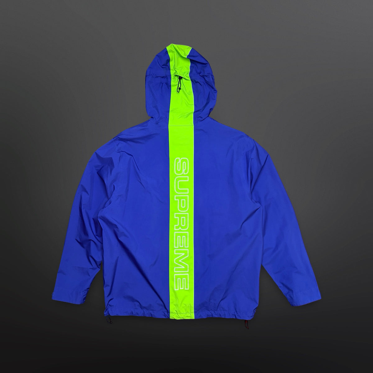 Supreme Triple-Layer Regnjakke – Royal Blue / Lime – Large