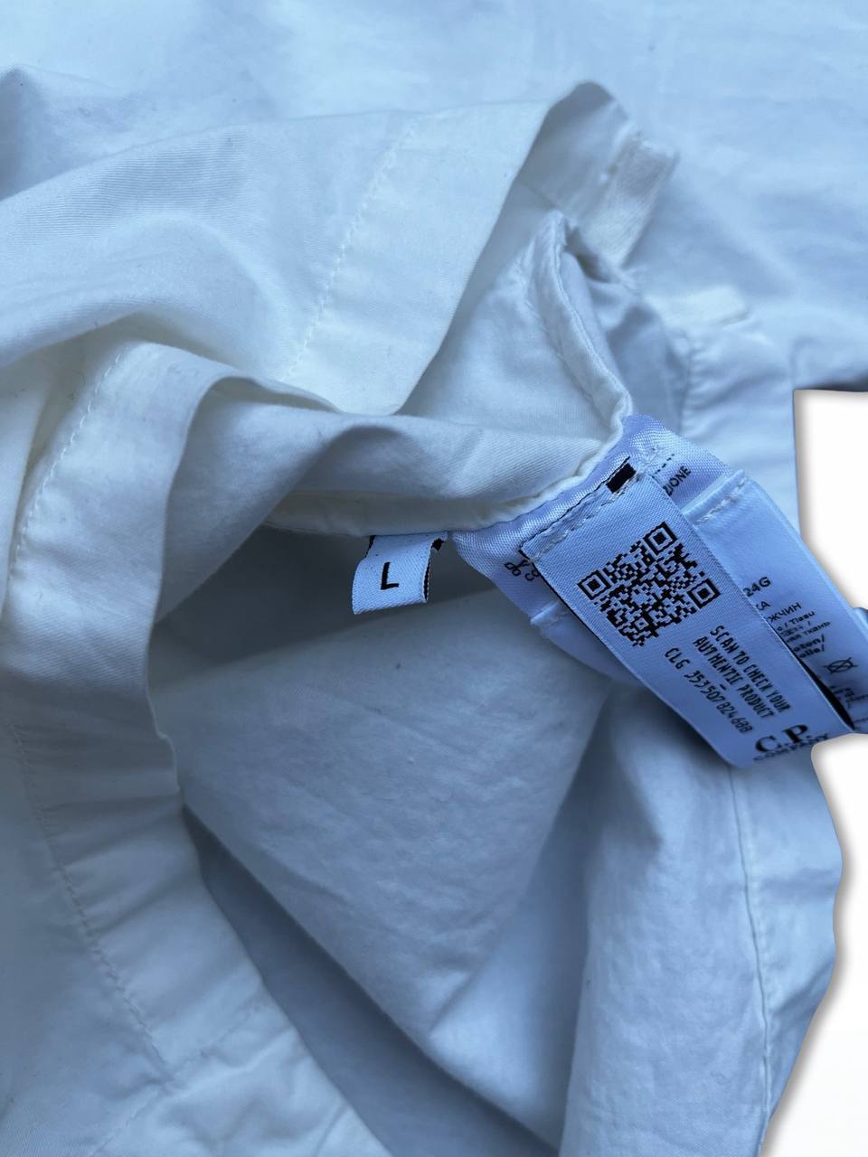 C.P.Company Overshirt Skjorte Brugt Used i Hvid White L large Herre Mænd i god stand