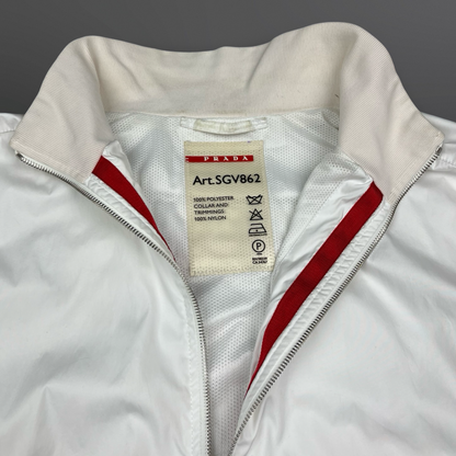 Prada Nylon Jacket – Hvid – Str. Large (Art. SGV862)