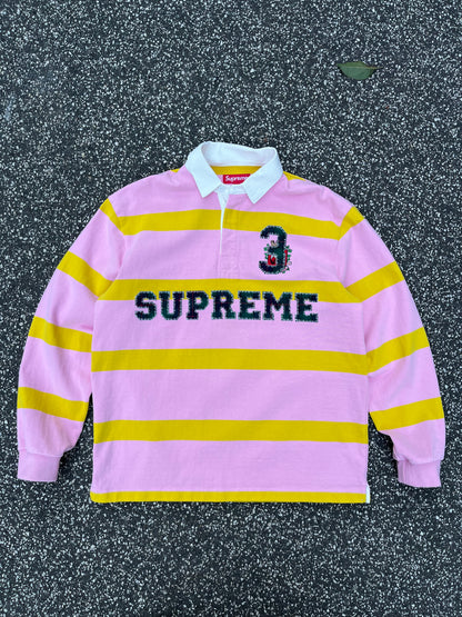 Supreme Stripe Rugby Pink/Yellow, Str. M