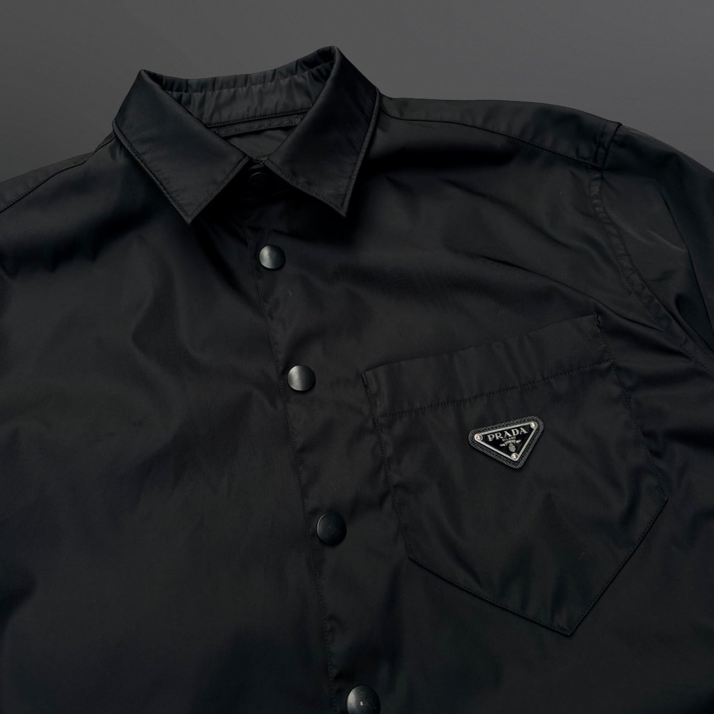 Prada Re-Nylon Overshirt / Skjortejakke – Large Sort