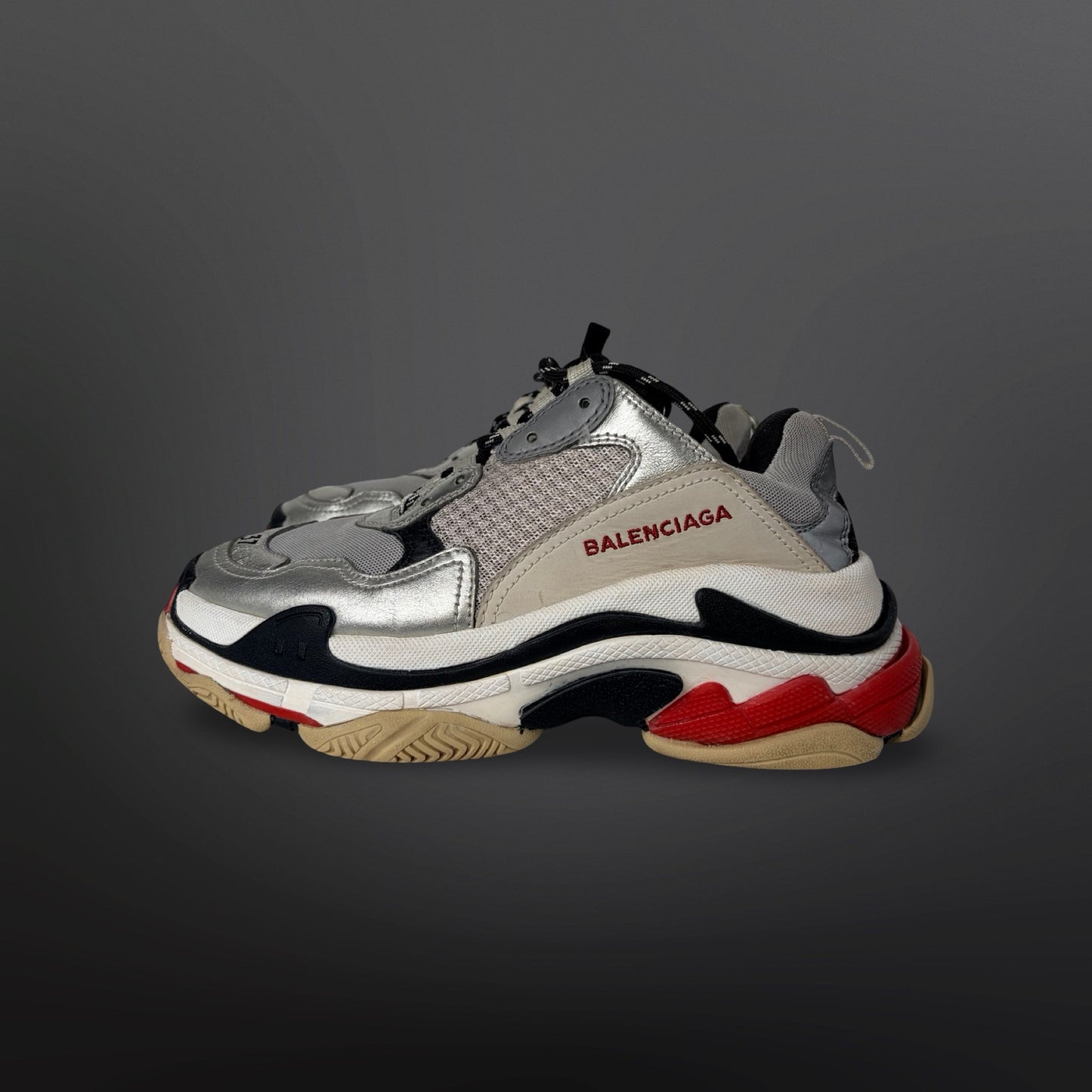 Balenciaga Triple S ‘Silver Red’ – Size 37