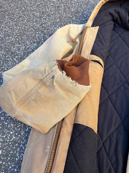 Vintage Carhartt Active Work jacket fra USA 90’s i beige Carhartt WIP Active jakke fra 90erne i L large mænd (unisex) med fleece insulation