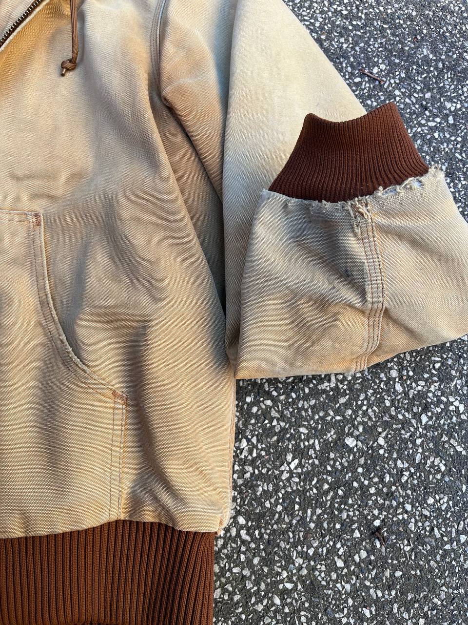 Vintage Carhartt Active Work jacket fra USA 90’s i beige Carhartt WIP Active jakke fra 90erne i L large mænd (unisex) med fleece insulation