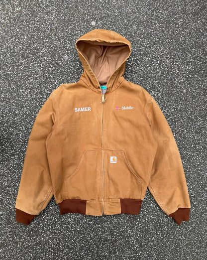 Brugt Used Vintage Carhartt Active work wear jacket Carhartt WIP i størrelse M medium i sand / brun farve made in USA