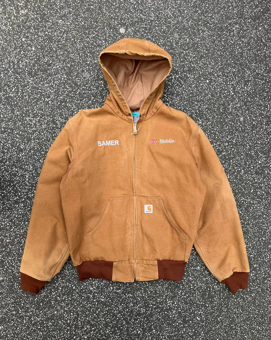 Brugt Used Vintage Carhartt Active work wear jacket Carhartt WIP i størrelse M medium i sand / brun farve made in USA