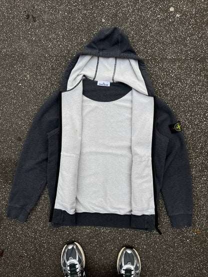 Stone Island Zip Up Hoodie XXL Hættetrøje Grå Grey 791564251 Brugt Used