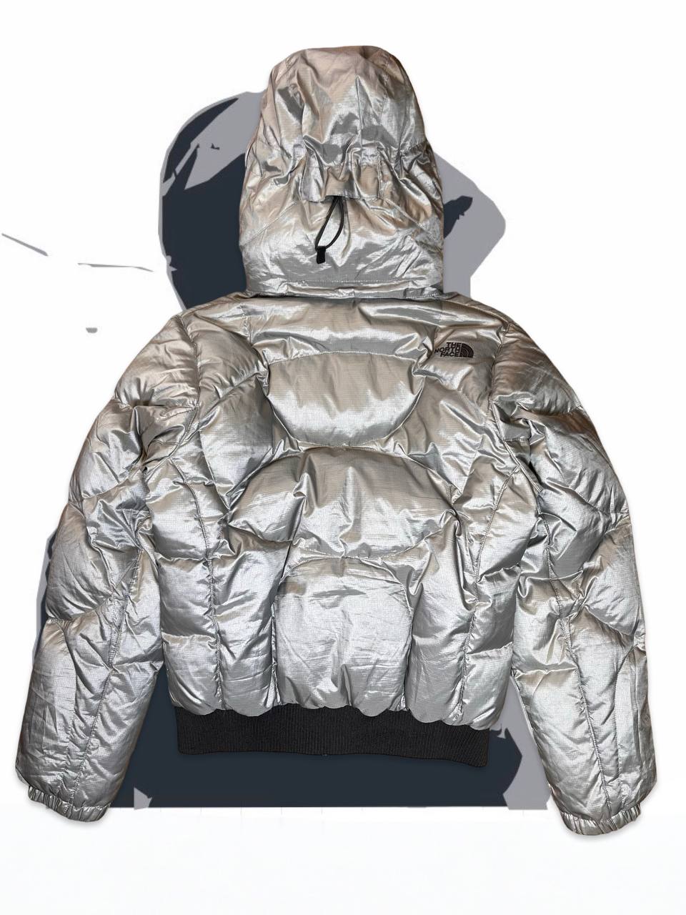 Brugt Used The North Face Dunjakke Vintage Puffer I Silver Sølv farve i M medium Dame i god stand