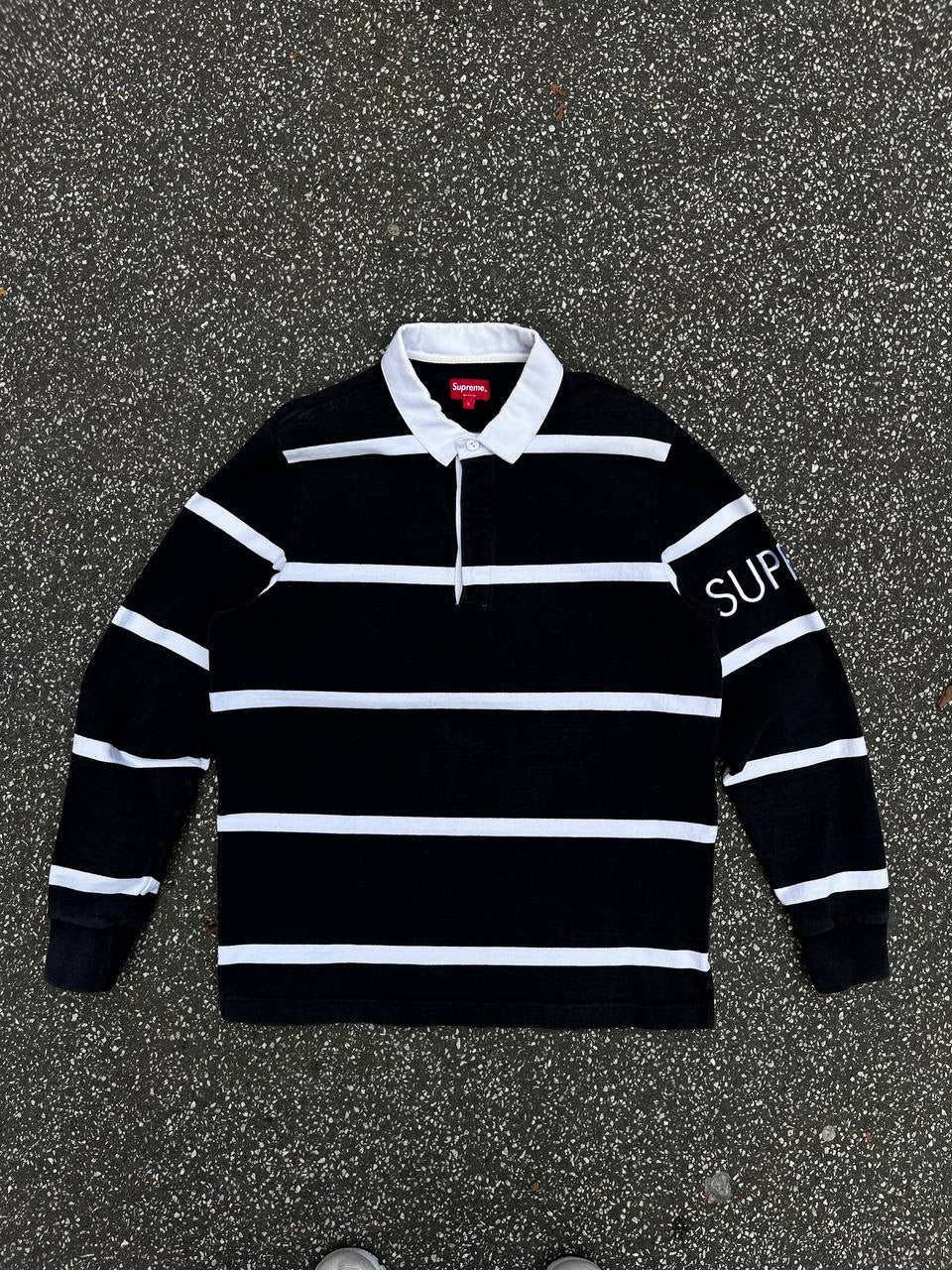Supreme Striped Rugby FW16 Black L Large