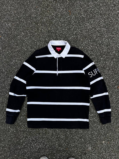 Supreme Striped Rugby FW16 Black L Large
