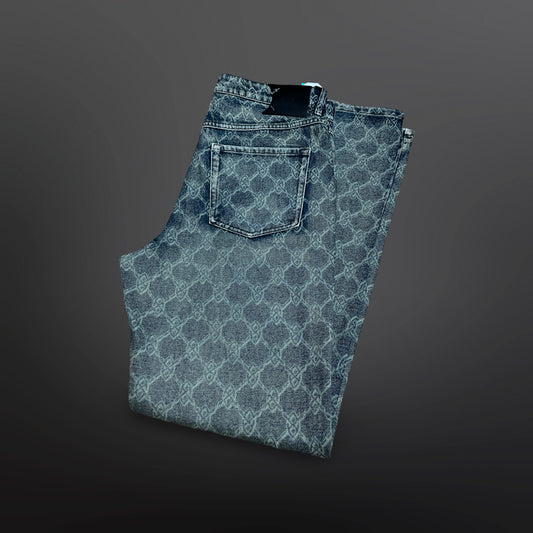 Daily Paper Monogram Denim Jeans – Blå – Str. M Medium