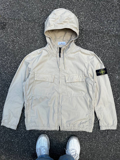 Stone Island Sommejakke Supima Cotton Twill Strech TC Beige XL Brugt Used