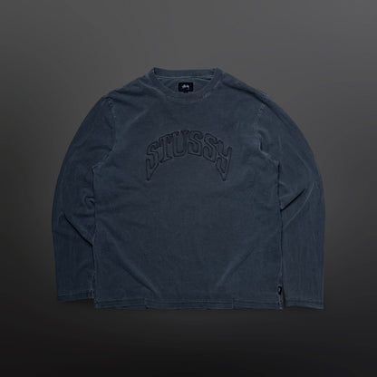 Stüssy Distressed Logo Longsleeve – Grey (Large)
