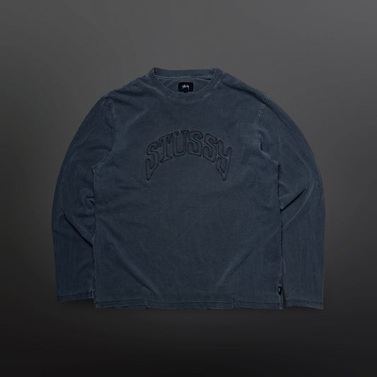 Stüssy Distressed Logo Longsleeve – Grey (Large)