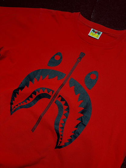 A Bathing Ape Shark Face Tee – Red – Size L