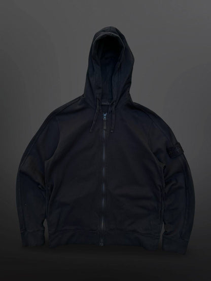 Stone Island Ghost Zip Up Hoodie Hættetrøje Sort Black M Medium Brugt Used