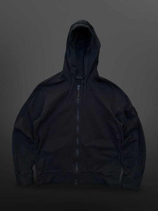 Stone Island Ghost Zip Up Hoodie Hættetrøje Sort Black M Medium Brugt Used