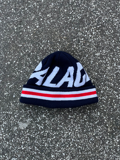 Palace Big Logo Beanie – Navy White Red