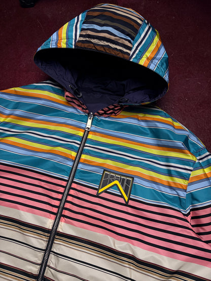 Prada Reversible Jakke – XL – Stribet / Navy Windbreaker