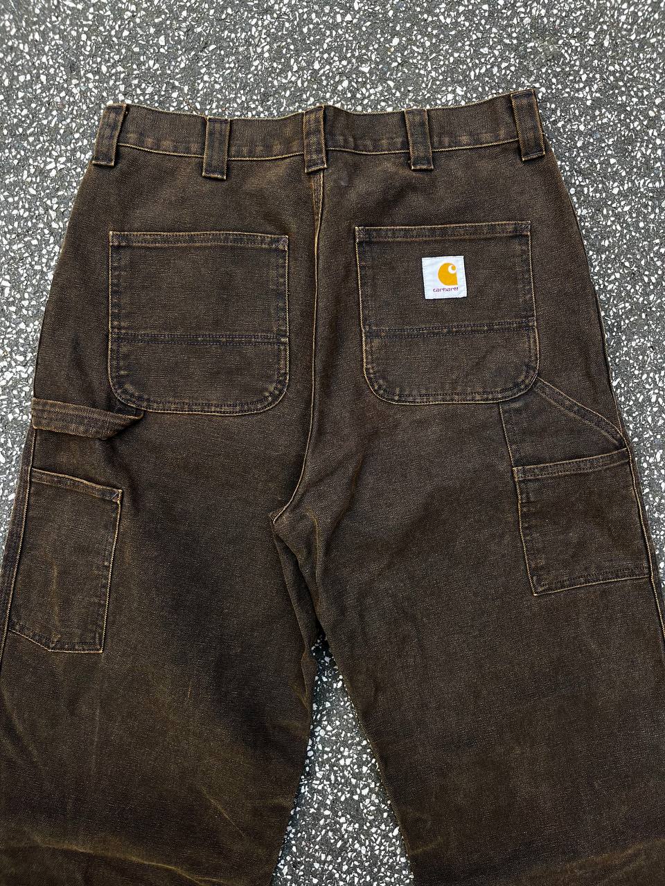 Vintage Carhartt WIP bukser jeans arbejdsbukser baggy jeans OG single knee pant i brun i S Small