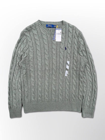 Polo Ralph Lauren Cable Net Sweater i Grøn herre Medium Ny