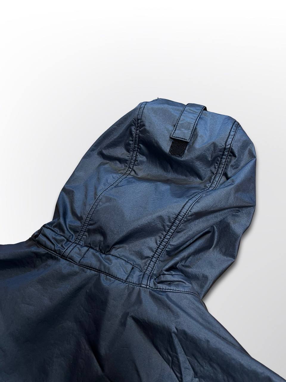 Brugt Used Sjælden Stone Island Jakke Lamy Flock i Grå Sort Farve XL herre