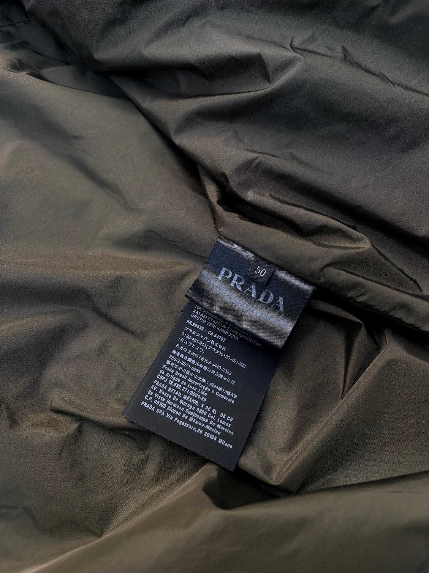 Prada Hooded Nylon Jacket – Dark Olive – Size 50 ( Fitter Medium)