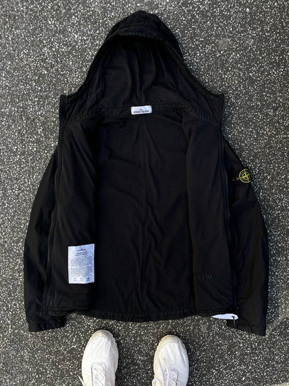 Stone Island Garmen Dyed Crinkle Reps Ny Jakke Sommerjakke i Sort S Small Brugt Used